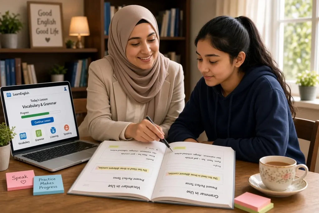 المعلمة الخصوصية للغة الإنجليزية: تأسيس المهارات وإتقان التواصل