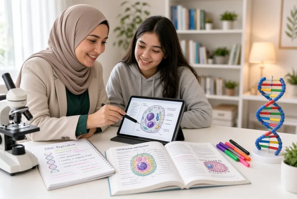 المعلمة الخصوصية للأحياء: استيعاب المفاهيم وتحقيق التميز الدراسي