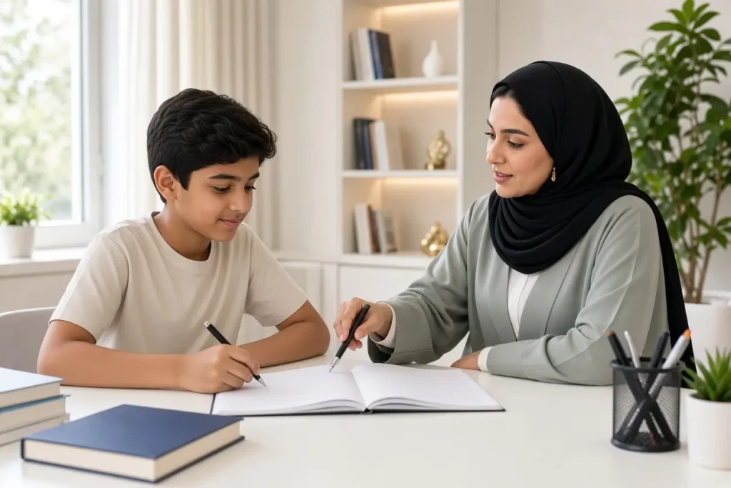 دروس خصوصية للمرحلة الثانوية مع معلم يساعد الطالب على المذاكرة